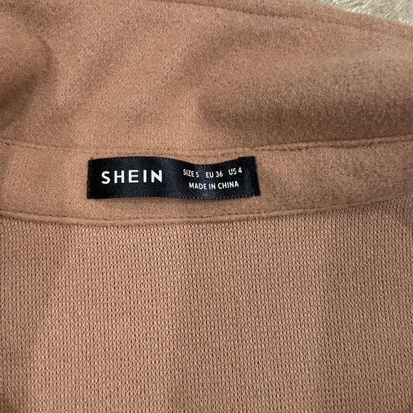 SHEIN tan button down shacket - Picture 2 of 5